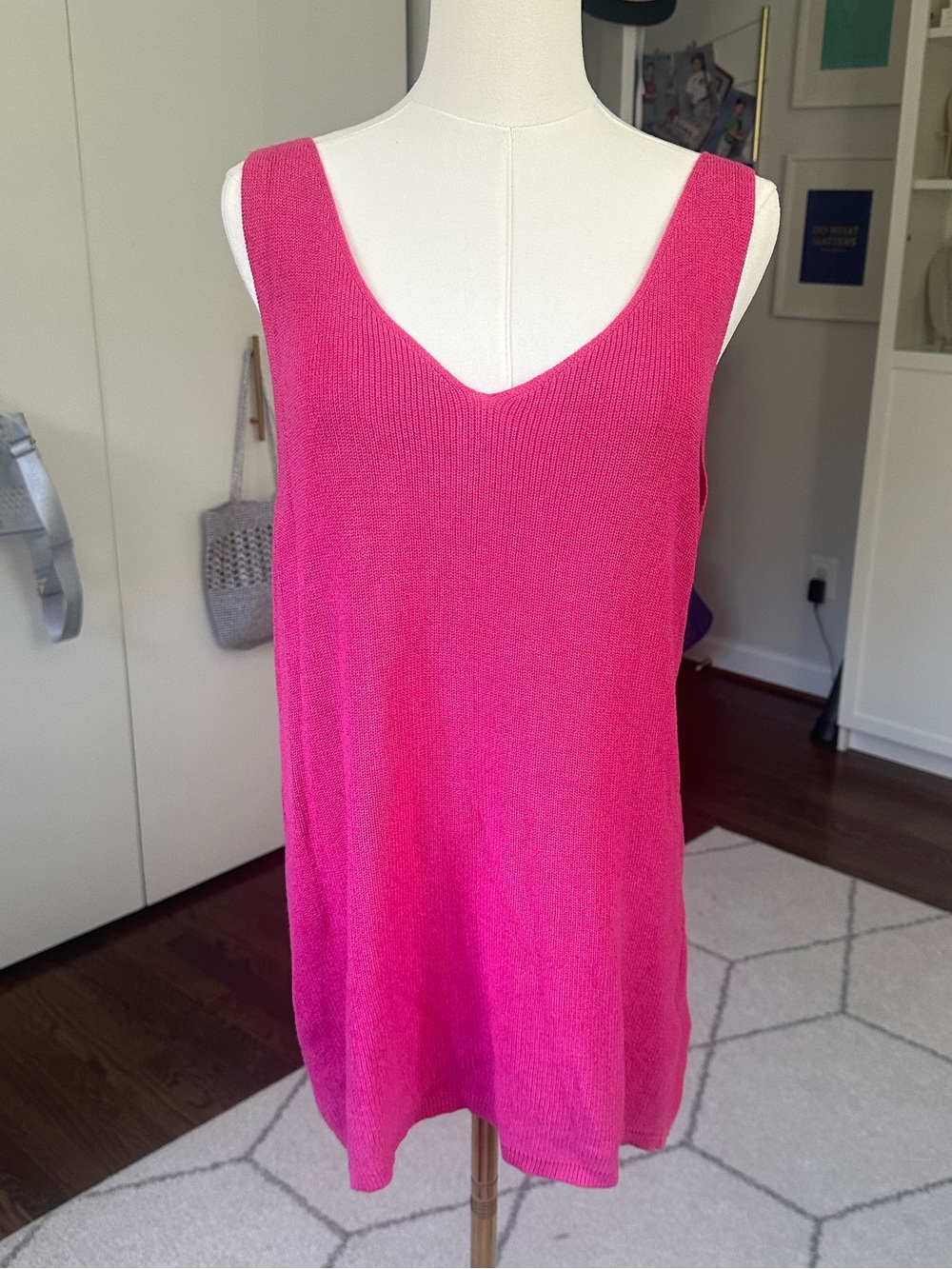 Like New Parkhurst Arielle Sweater Tank in southern fuchsia